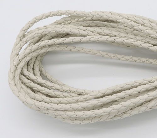 Cordão de Couro Sintético Branco - 1m