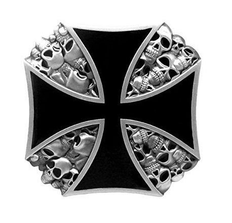 F19 Fivela Cinto Cruz de Ferro Caveira / Skull Iron Cross Belt Buckle