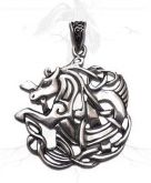 P53 Pingente Prata Hipocampo Mitologia Cavalo Poseidon / Horse Poseidon Silver Pendant