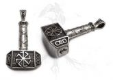 P4 Pingente Prata Mjolnir Kolovrat Martelo de Thor/ Thor's Hammer Kolovrat Silver Pendant