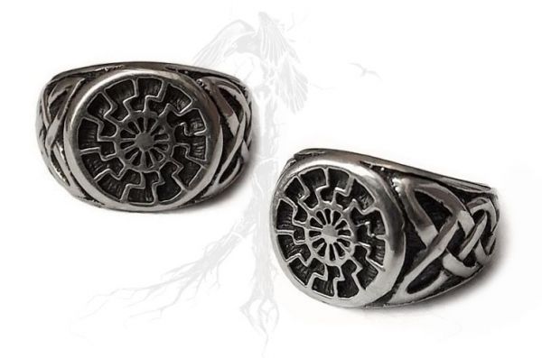 A3 Anel Prata Sol Negro / Black Sun Silver Ring