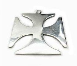 P24 Pingente Prata Cruz de Ferro Lisa/ Iron Cross Silver Pendant