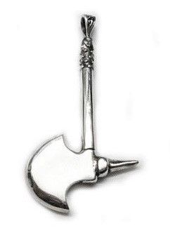 P57 Pingente Prata Machado Medieval / Medieval Axe Silver Pendant