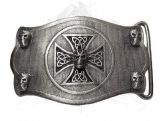 F8 Fivela Cinto Caveira Cruz de Ferro Malta / Skull Iron Cross Belt Buckle