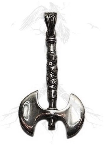 P43 Pingente Prata Machado Medieval / Medieval Axe Silver Pendant