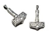 P14 Pingente Prata Mjolnir detalhe Celta Martelo de Thor / Celtic Thor's Hammer Silver Pendant