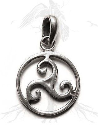 P90 Pingente Prata Triskle - Triskele Lua /  Triskle - Triskele Moon Silver Pendant