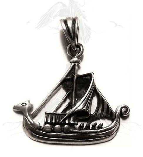 P37 Pingente Prata Barco Viking Drakkar / Ship Viking Silver Pendant