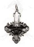 Z130 Pingente Cruz Invertida Caveira/ Inverted Skull Cross Pendant