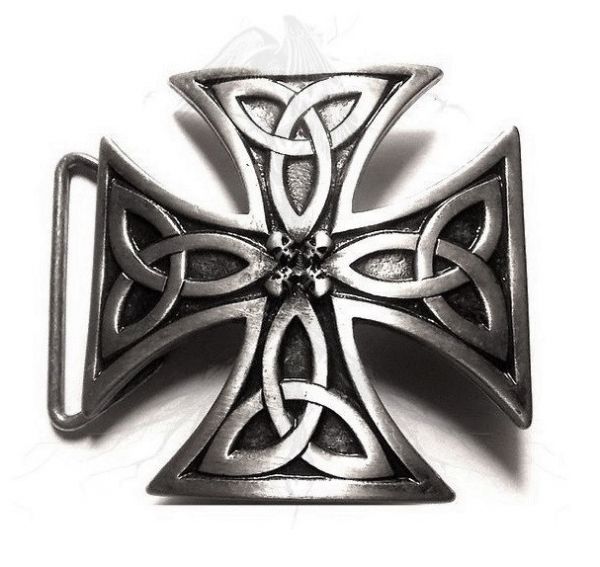 F18 Fivela Cinto Cruz de Ferro Malta Celta / Celtic Iron Cross Belt Buckle