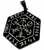 Pingente Vegvísir Bússula de Poder Viking Aço Cirúrgico | Surgical Steel Power Compass Pendant