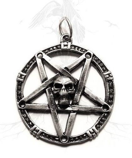 Z83 Pingente Pentagrama Invertido Caveira / Skull Pentagram Pendant