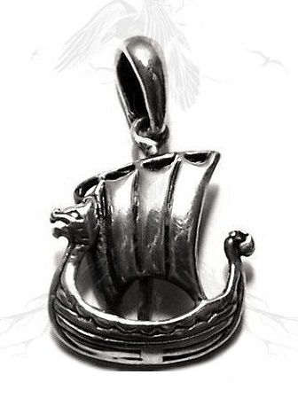 P36 Pingente Prata Barco Viking Drakkar / Ship Viking Silver Pendant