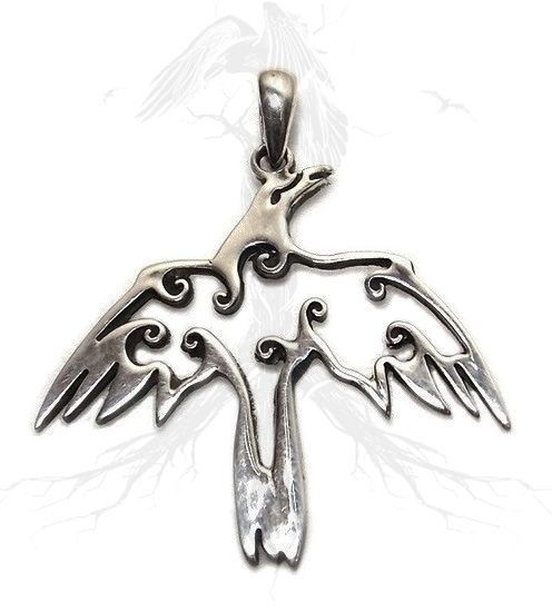 P75 Pingente Prata Corvo l Raven Silver Pendant